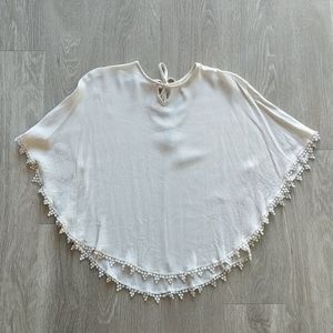 ☀️ Fulltilt Tan Flowy Shirt w/ Fringe - S